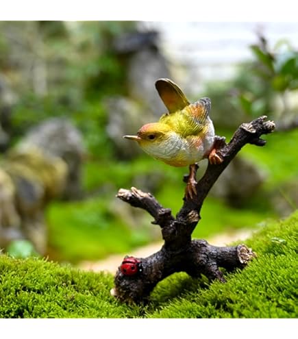 Amazon.co.jp: 小鳥の置物 森の仲間たち フルーツバード4羽セット